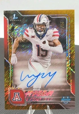 LUKE WYSONG - 2025 Bowman University Chrome 1st Gold Shimmer Auto /50 - Arizona - Image 1 of 2