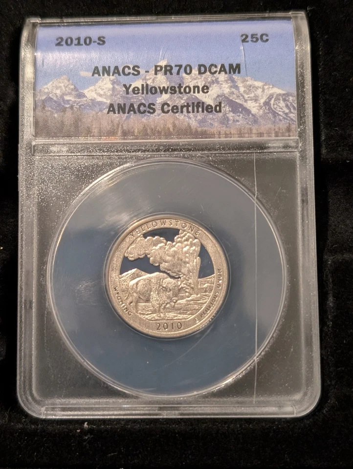 2010 S S Pr70 Deep Cameo Yellowstone State Quarter Beautiful Perfect Condition. - Image 1 of 2