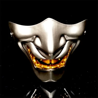 Japan Buddhist Evil Hannya Mask Resin Half Face Prajna Cosplay Costume Props Toy - Image 1 of 4