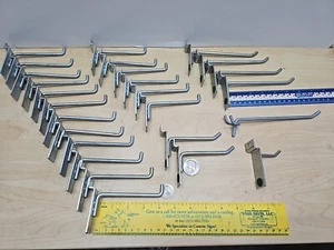 25 pcs Slatwall Hook 4 Inch Slat wall Panel Garage Brushed Steel 4" Display 6in - Picture 1 of 7