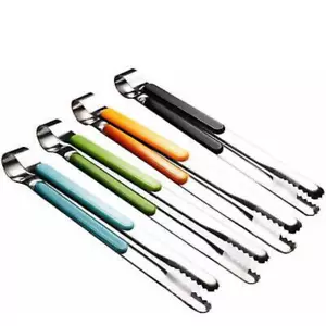 4Pcs Stainless Steel Kitchen Tongs Serving Tongs for Cooking 10"Metal Food Tongs - Picture 1 of 9