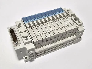 SMC SS5Y3-12S6D4-168-D Valve Bank & 11 SY3101RB-5NZF1 24VDC Solenoid Valves  New - Picture 1 of 6