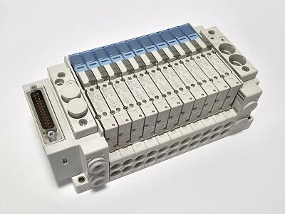 Banco de válvulas SMC SS5Y3-12S6D4-168-D y 11 válvulas solenoides SY3101RB-5NZF1 24VDC nuevas Foto 1 de 4