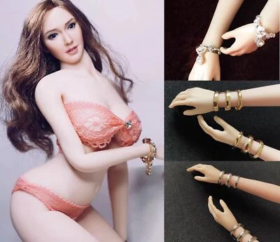 1/6 Scale Female Gold Silver Bracelet Fits 12" Ph Tbl Action Figure Body Toys - image 1 of 4