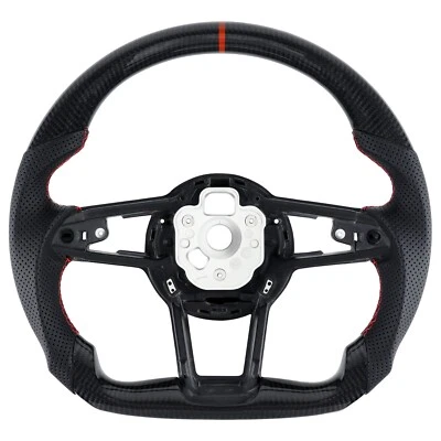 Volante deportivo premium de fibra de carbono real para Audi TT/TTRS/R8 2016-2023 Foto 1 de 4