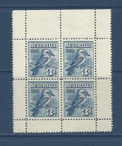 AUSTRALIA - B95a - PANE OF 4 - MNH - 1928 - KOOKABURRA - MELBOURNE INT'L PHILEX Cover