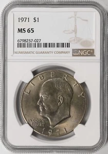 Dólar Eisenhower Ike 1971 $1 NGC MS65 - Imagen 1 de 4