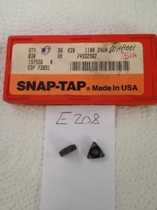6 NEW SNAP-TAP 11NR 24UN THREADING CARBIDE INSERTS GR: K20 FACTORY PACK -E208- - Picture 1 of 1