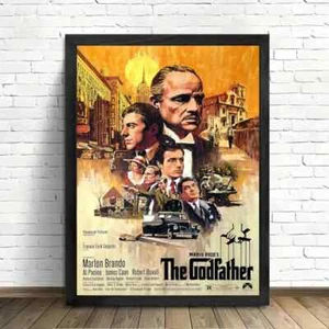 Impresión en Lienzo Pintura Gángster ENMARCADA 16X4 PELÍCULA EL PADRINO ESTILO VINTAGE - Imagen 1 de 3