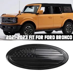 Accesorios de pegatina negra cubierta de emblema de puerta trasera para Ford Bronco 2021-23 - Imagen 1 de 11
