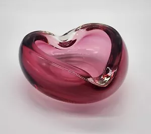 Plato vintage rosa vidrio de Murano en forma de corazón - Imagen 1 de 18