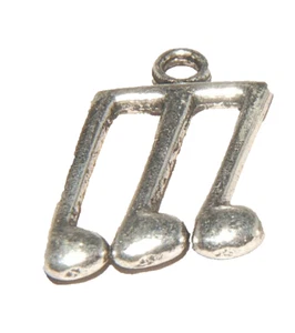 Musical Notes Triplet Charm  Tibetan Silver   J1272 - Picture 1 of 5