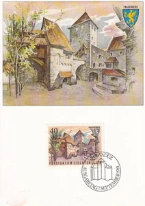LIECHTENSTEIN 1981 FOUR FIRST DAY COVERS, GUTENBERG CASTLE ON MAXI CARDS - Picture 1 of 4