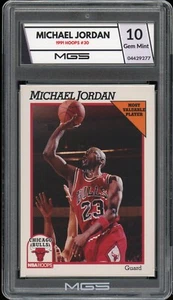 Hoops #30 1991 Michael Jordan grado MG 10 gemas como nuevo Chicago Bulls Superstar Hof - Imagen 1 de 2