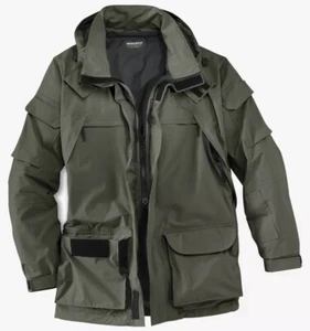 Woolrich Elite Waterproof Breathable Tactical Parka Rain Jacket Large OD Green - Picture 1 of 2