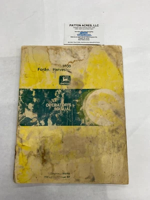 Operator's Manual for John Deere 3800 Forage Harvester - Image 1 of 4