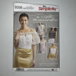 Simplicity 8598 Top, Corset Tops & Shoulder Ruffle Misses' 8-16 Pattern Uncut - Picture 1 of 2