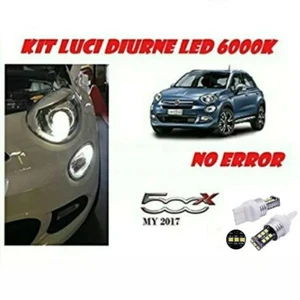 COPPIA LUCI DIURNE DRL 15 LED T20 CANBUS FIAT 500X MY2017 6000K 100% NO ERROR - Imagen 1 de 7
