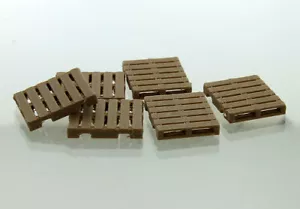 1:64 Pallet merci tono legno confezione da 6 3D su scala Diorama Display Farm - Foto 1 di 2
