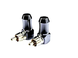From OZ Quality 2PC RCA Male Right Angle Plug Solder Type Audio Connector + FP - Foto 1 di 5