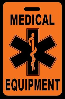 THE TRAVELING FLAMINGO Personalized Safety Orange Medical Equipment Luggage/Bag Tag