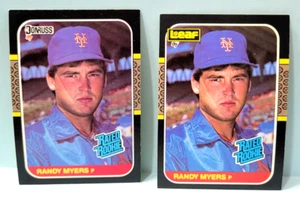 1987 Donruss + Leaf Baseball (2 cards) ~Rated Rookie~ Randy Myers ~Mets #29 - Picture 1 of 2