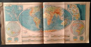 PLANIGLOBO FISICO (Tavola atlante - Pennesi, Almagià - Paravia - 1937) - Picture 1 of 1