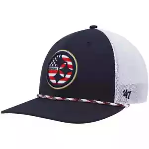 NEW Pittsburgh Steelers '47 Flag Fill Trucker Adjustable Hat USA FLAG MILITARY - Picture 1 of 3