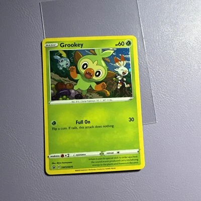 Grookey - SWSH070 - Pokemon Promo Sword & Shield Ultra Rare Holo Card NM SWIRL - Image 1 of 3