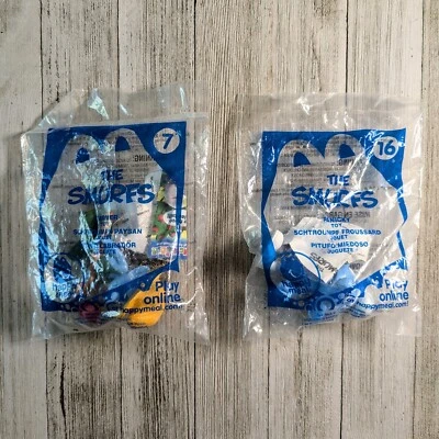McDonald’s Happy Meal Smurf Figure Lot of 2 Toys Farmer & Panicky Smurf - Image 1 of 4