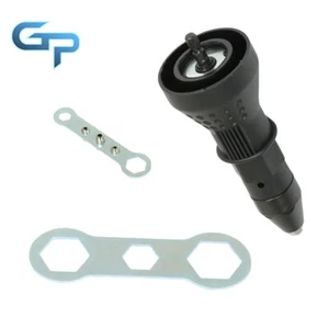 Electric Rivet Nut Gun Adapter Insert Cordless Riveting Power Drill Tool Kit - Picture 1 of 12