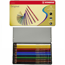 Thin Lead Colouring Pencil - STABILO Original - Tin of 12 - Assorted Colours