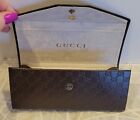 Authentic Gucci Eyeglass Sunglass Case with Cleaning Cloth Brown Brand New