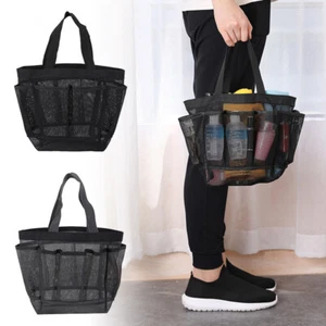 Large Mesh Shower Caddy with 8 Pockets Portable Bathroom Tote Bag for Gym-Travel - Picture 1 of 14