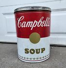 RARE BOÎTE DE SOUPE GÉANTE CAMPBELL'S CAN SIGNE PUBLICITAIRE AFFICHAGE 1966 ÉPOQUE WARHOL