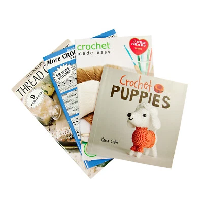 Lot of Beginner Crochet Pattern Books: Leisure Arts Red Heart Amigurumi Puppies - Image 1 of 4