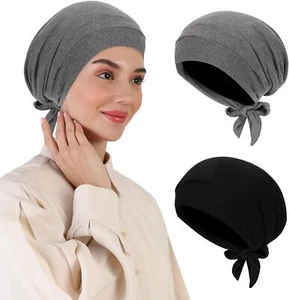 2 PCS Hijab Undercap for Women, Islamic Muslim Under Cap Satin Lined... - Picture 1 of 7