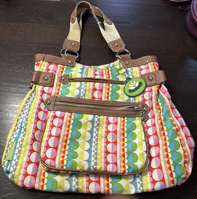 Lily Bloom Shoulder Bag Purse Tote Compartment  Handbag Multicolor Water Resist - Image 1 of 4