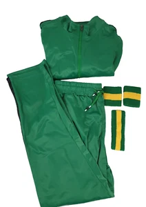 Sweatsuit, Men's, Jacket/Pants/Headband/Wristbands, Green/Black/Yellow/Brand New - Picture 1 of 13