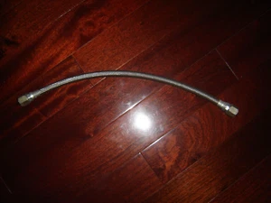 Stainless Steel, 3/8" x 19" Braided Hose with Steel FNPT 3/8"-18TPI Threads - Picture 1 of 2