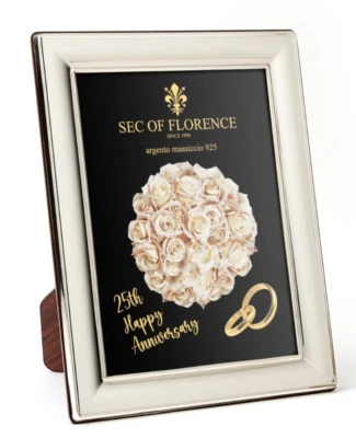 Marco de fotos de plata esterlina 925 maciza de 10x8" 25ª boda 7305/20x25*H25*BB*EE. UU. Foto 1 de 4