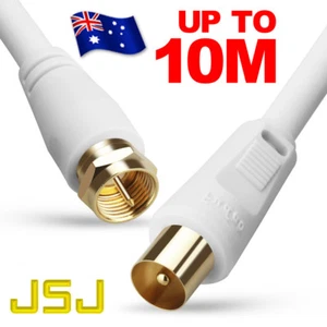 1.8M 3M 5M 10M TV Antenna Cable PAL Male to F-Type Flylead Aerial Cord Coax Lead - Picture 1 of 9