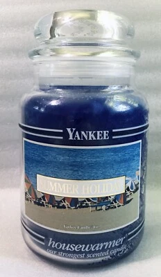 Yankee Candle Housewarmer "Vacaciones de Verano" Vela Banda Negra Grande DE COLECCIÓN NUEVO Foto 1 de 4