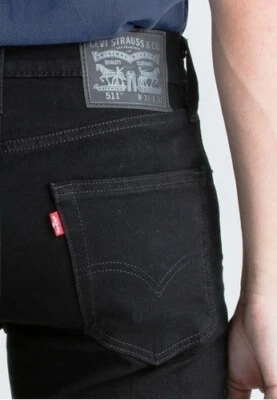 LEVI'S LEVIS 511 Jeans Men's Slim Fit Original Riveted Jet Black Cali Nightshine Denim