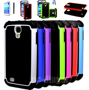 Colorful Combo Rubber Hybrid Hard Case Cover for Samsung Galaxy S IV S4 i9500 - Picture 1 of 19