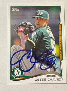 Texas Rangers JESSE CHAVEZ Signed Topps Card - Picture 1 of 1
