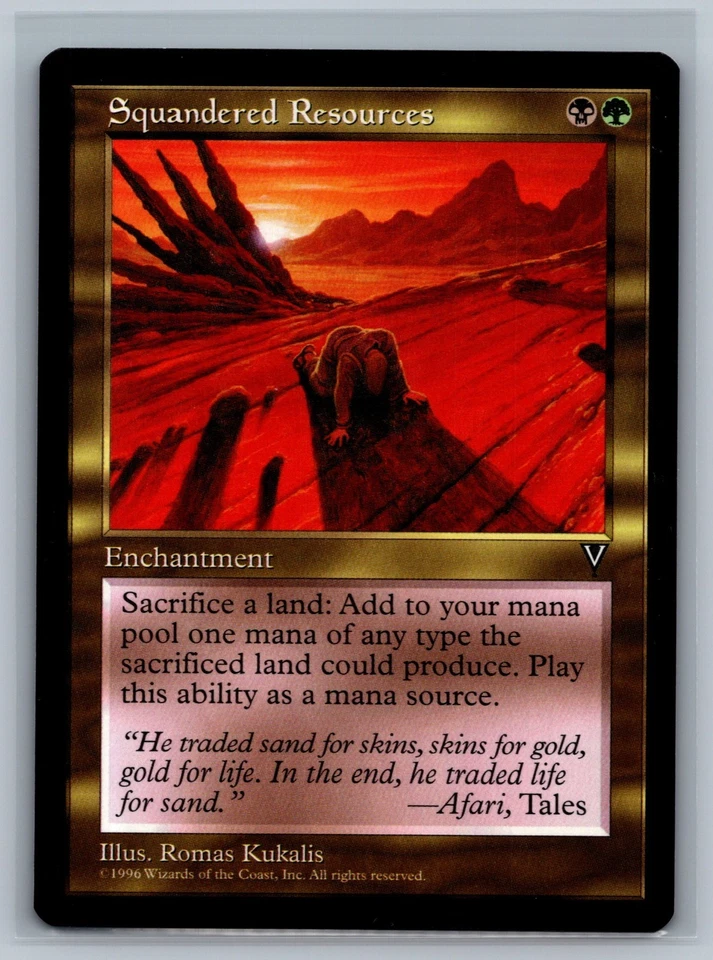 Magic The Gathering Visions Squandered Resources MTG TCG CCG - Image 1 of 2