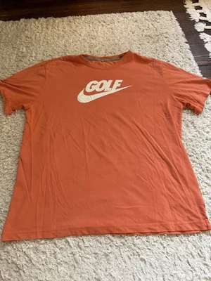 Men's Nike Orange Golf Short Sleeve Tee XL with White Logo - Image 1 of 4