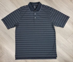 Bobby Jones Performance Golf Men’s Polo Striped Size L Black & White - Picture 1 of 7