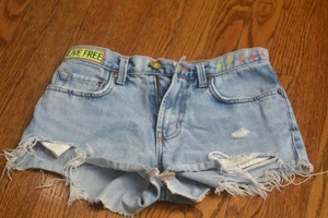 Aviator Nation Denim Jeans Low Rise Shorts Lightning Bolt Größe 24 Live Free Xclnt - Bild 1 von 9